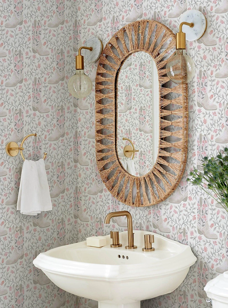 Cowgirl Like Me Pink Peel & Stick Wallpaper