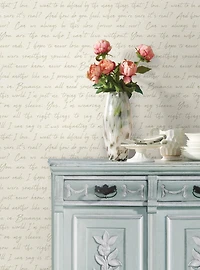 Love Letters Parchment Peel & Stick Wallpaper
