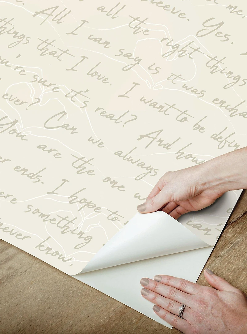 Love Letters Parchment Peel & Stick Wallpaper