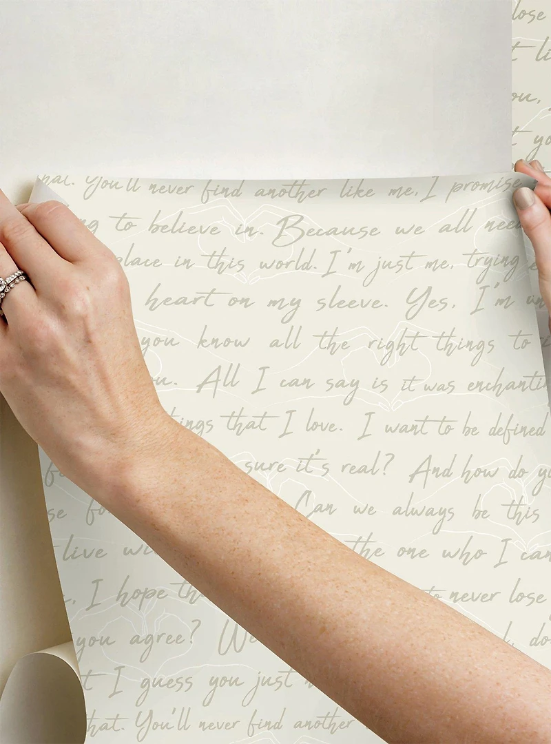 Love Letters Parchment Peel & Stick Wallpaper