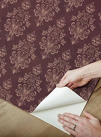 Disney Haunted Mansion Maroon Peel & Stick Wallpaper