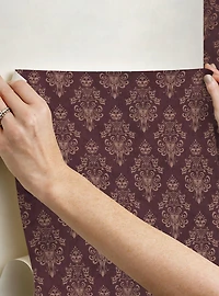 Disney Haunted Mansion Maroon Peel & Stick Wallpaper