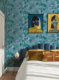 Charming Village Blue Peel & Stick Wallpaper