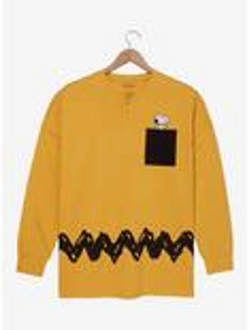 Peanuts Charlie Brown Pattern Long Sleeve T-Shirt - BoxLunch Exclusive