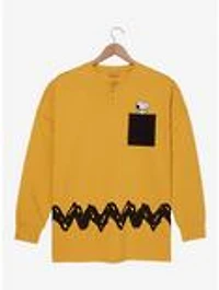 Peanuts Charlie Brown Pattern Long Sleeve T-Shirt - BoxLunch Exclusive