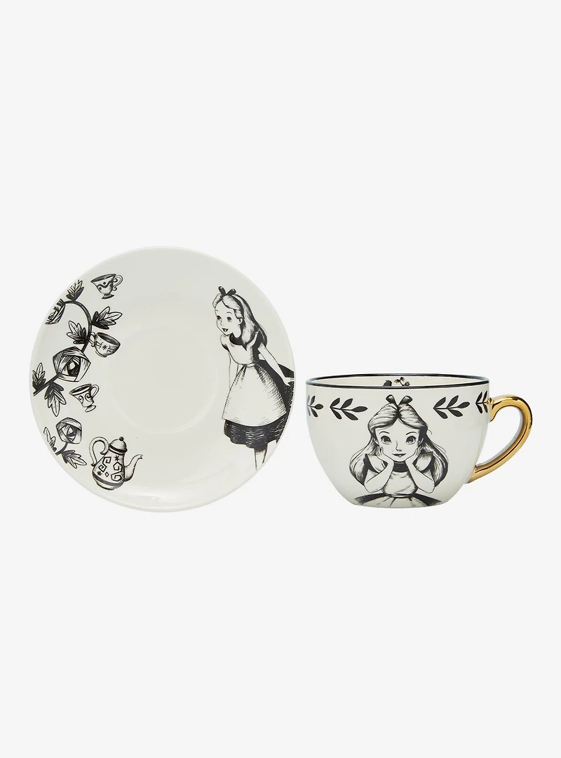 Disney Alice in Wonderland Tonal Alice Floral Teacup & Saucer