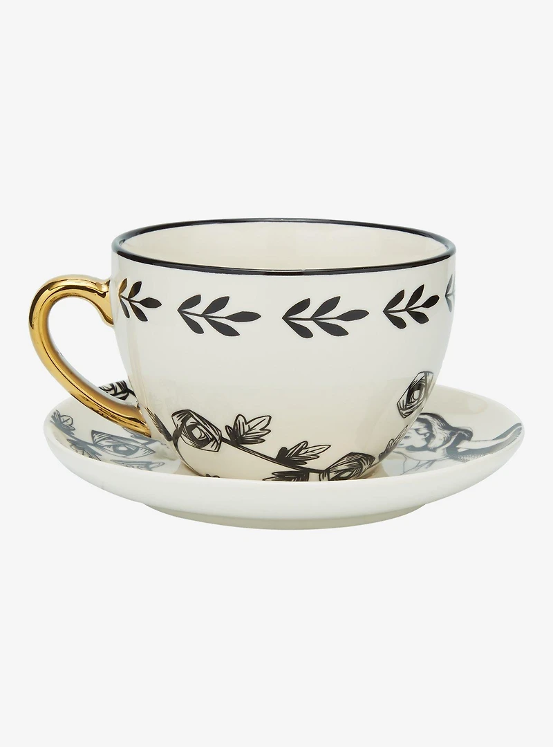 Disney Alice in Wonderland Tonal Alice Floral Teacup & Saucer