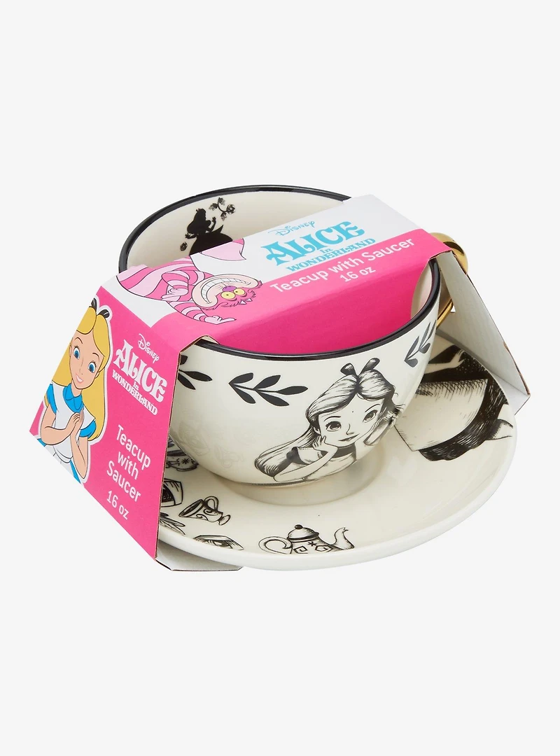 Disney Alice in Wonderland Tonal Alice Floral Teacup & Saucer