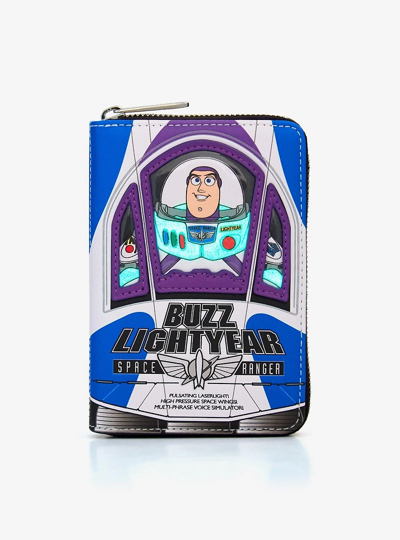 Loungefly Disney Pixar Toy Story 30th Anniversary Buzz Lightyear Box Glow-in-the-Dark Small Zip Wallet