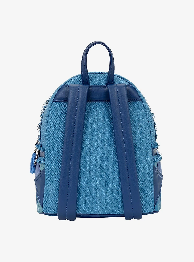Loungefly Harry Potter Denim Hogwarts Patches Mini Backpack