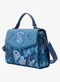 Loungefly Harry Potter Denim Hogwarts Patches Crossbody Bag