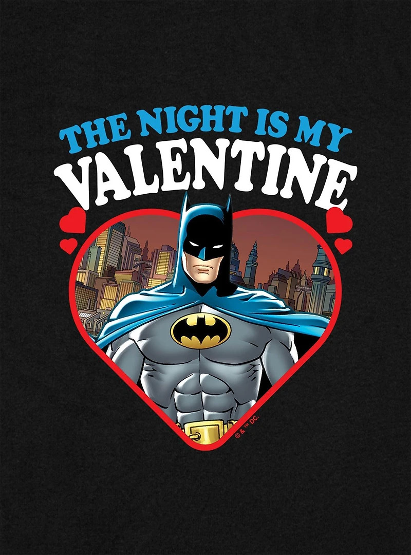 DC Comics Batman The Night Is My Valentine Cap Sleeve Baby Rib Women's Crop Top