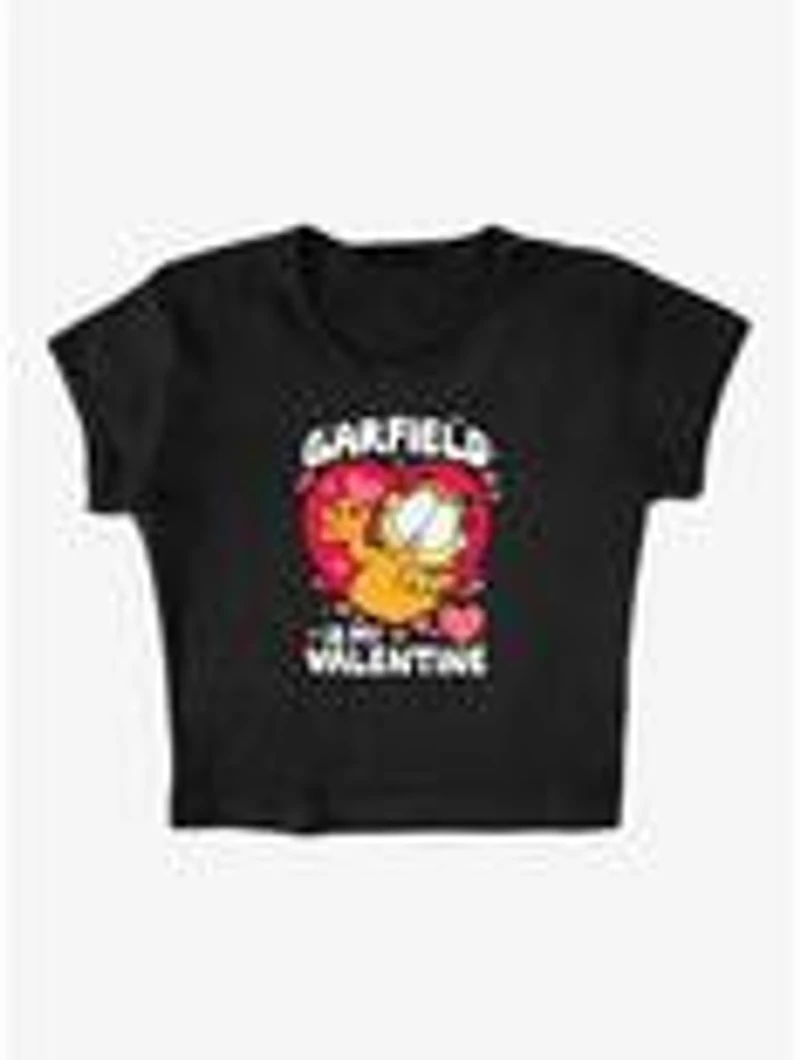 Garfield Is My Valentine Cap Sleeve Baby Rib Women's Crop Top