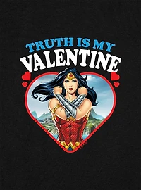 DC Comics Wonder Woman Truth Is My Valentine Cap Sleeve Baby Rib Women's Crop Top