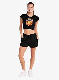 the Lord of Rings Gollum My Precious Valentine Cap Sleeve Baby Rib Women's Crop Top