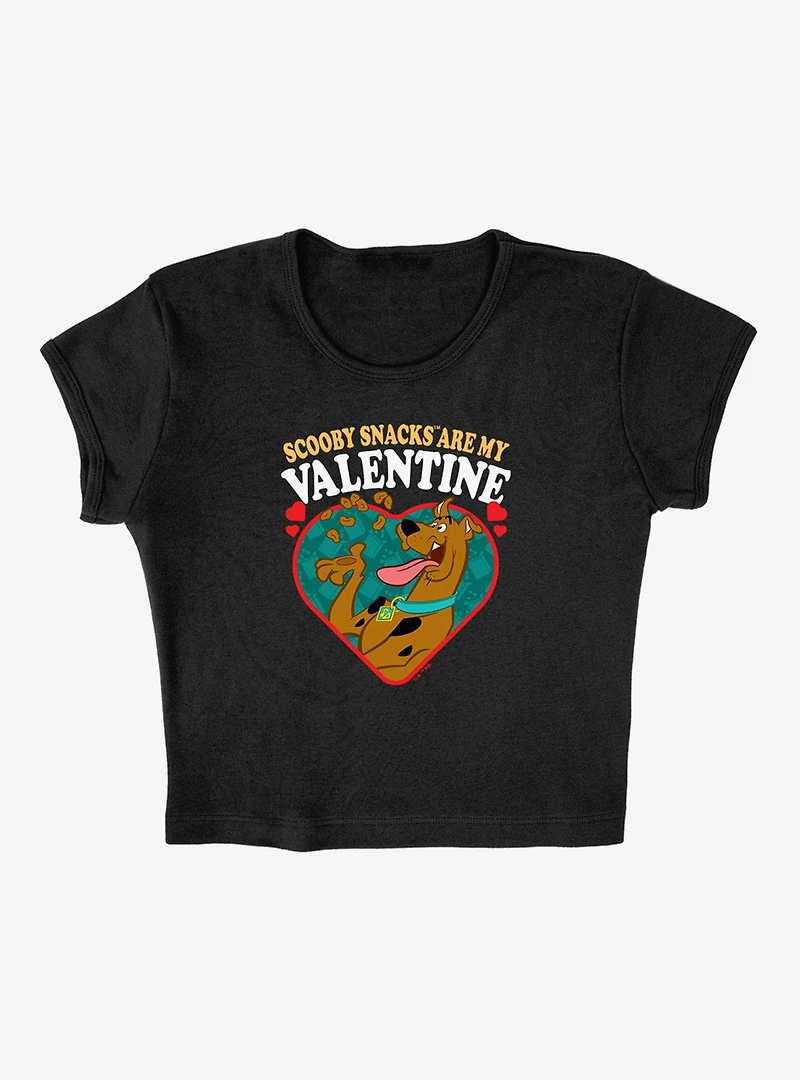 Scooby-Doo! Scooby Snacks Are My Valentine Cap Sleeve Baby Rib Women's Crop Top