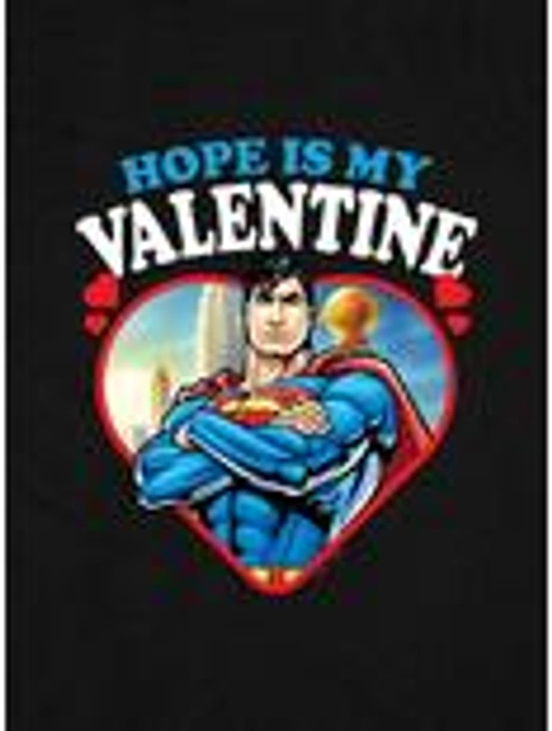 DC Comics Superman Hope Is My Valentine Cap Sleeve Baby Rib Women's Crop Top