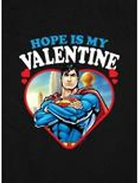 DC Comics Superman Hope Is My Valentine Cap Sleeve Baby Rib Women's Crop Top