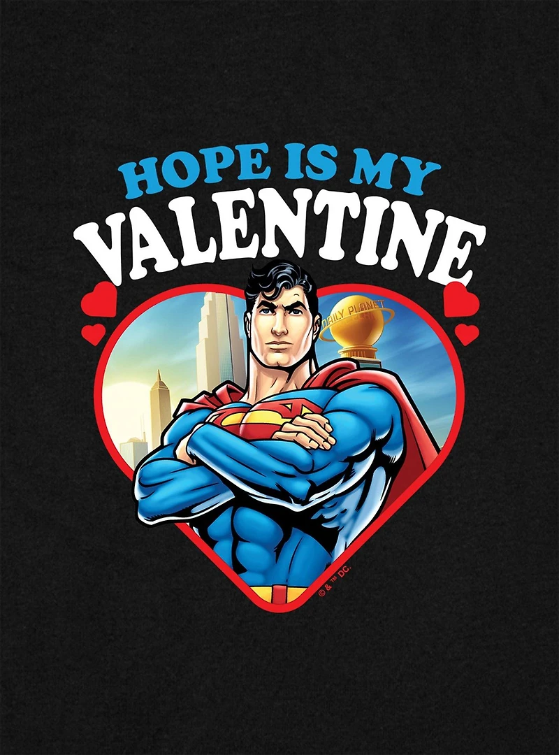 DC Comics Superman Hope Is My Valentine Cap Sleeve Baby Rib Women's Crop Top