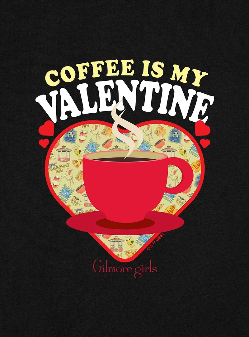 Gilmore Girls Coffee Is My Valentine Cap Sleeve Baby Rib Women's Crop Top