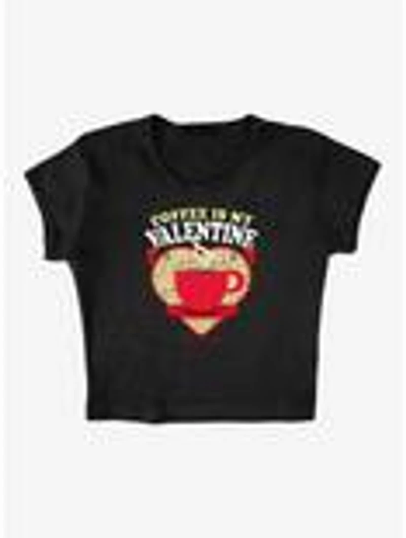 Gilmore Girls Coffee Is My Valentine Cap Sleeve Baby Rib Women's Crop Top