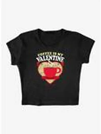 Gilmore Girls Coffee Is My Valentine Cap Sleeve Baby Rib Women's Crop Top