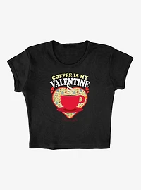 Gilmore Girls Coffee Is My Valentine Cap Sleeve Baby Rib Women's Crop Top