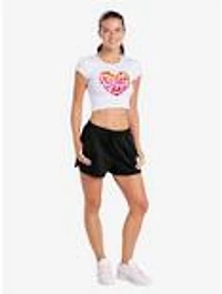 Teenage Mutant Ninja Turtles Totally Turtle Love Cap Sleeve Baby Rib Women's Crop Top