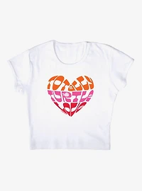 Teenage Mutant Ninja Turtles Totally Turtle Love Cap Sleeve Baby Rib Women's Crop Top