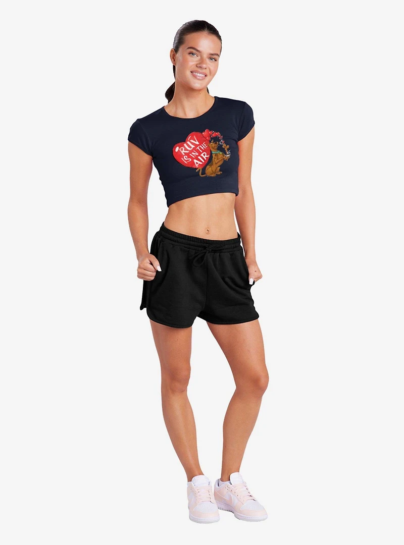 Scooby-Doo! Ruv Is The Air Cap Sleeve Baby Rib Women's Crop Top
