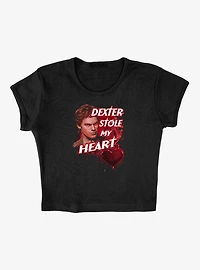 Dexter Bloody Heart Cap Sleeve Baby Rib Women's Crop Top