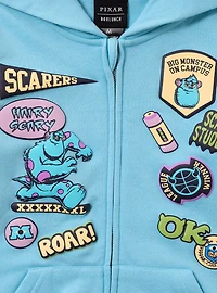 Disney Pixar Monsters University Sulley Patches Youth Zippered Hoodie - BoxLunch Exclusive