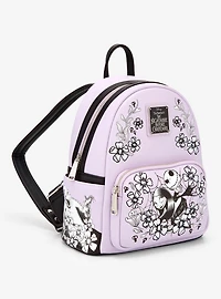 Loungefly Disney The Nightmare Before Christmas Jack & Sally Floral Mini Backpack - BoxLunch Exclusive