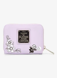 Loungefly Disney The Nightmare Before Christmas Jack & Sally Floral Small Zip Wallet- BoxLunch Exclusive