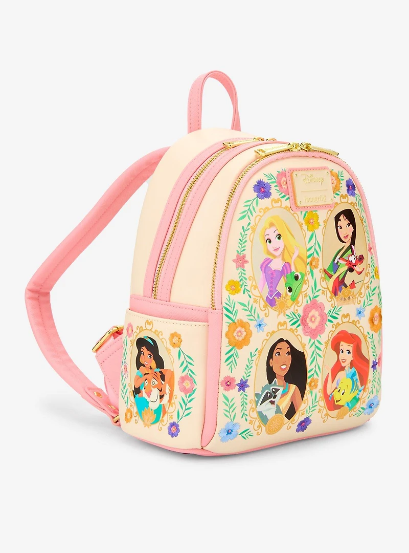 Loungefly Disney Princesses Floral Portraits Mini Backpack - BoxLunch Exclusive