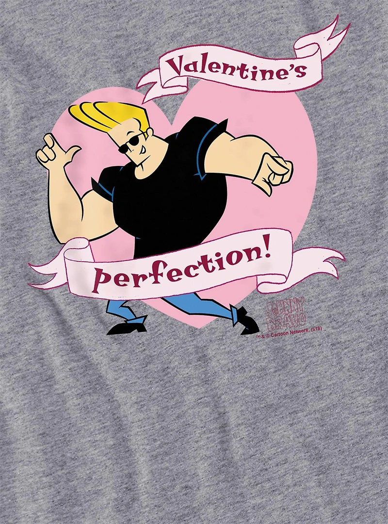 Johnny Bravo Valentines Perfection Women's Crop Top T-Shirt