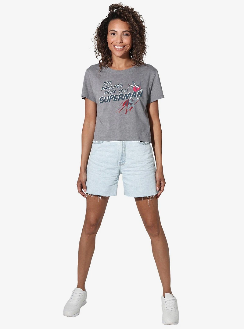DC Comics Superman Falling For You Women's Crop Top T-Shirt