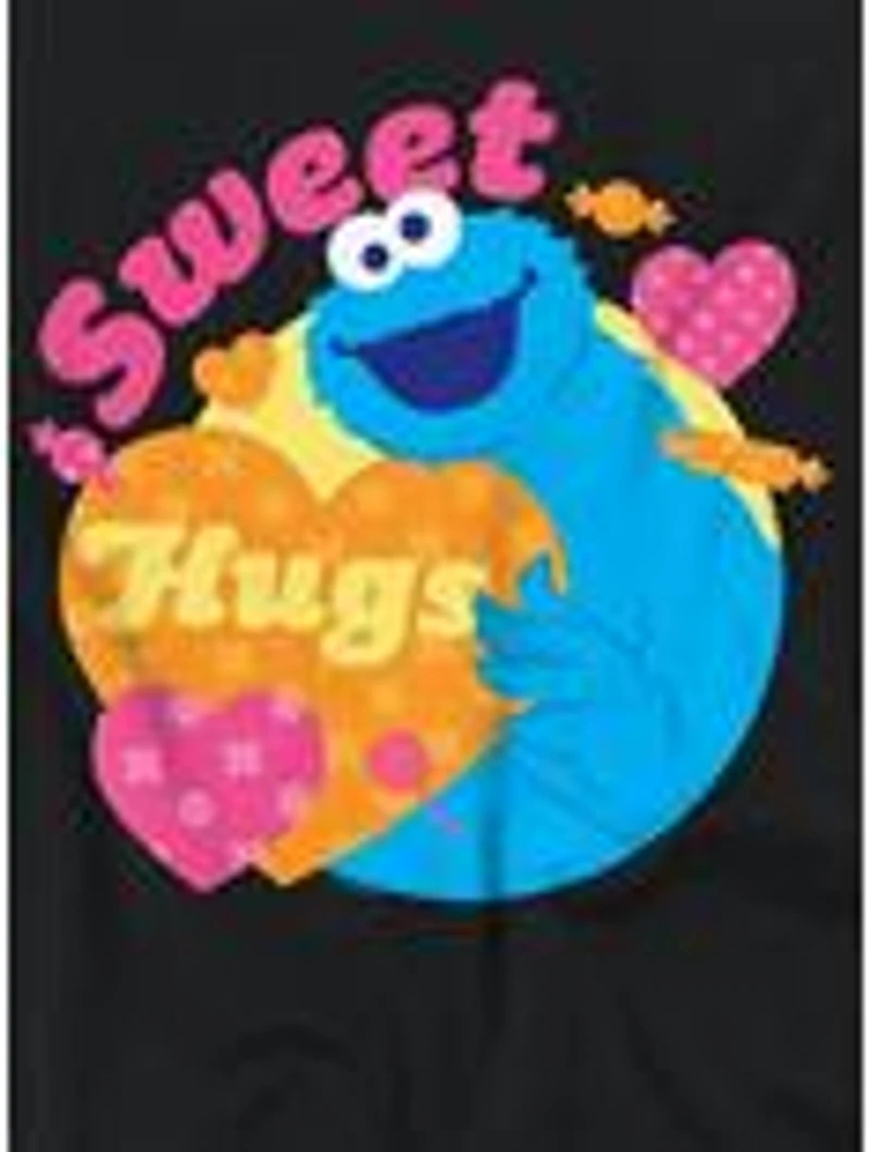 Sesame Street Sweet Hugs With Cookie Monster Women's Crop Top T-Shirt