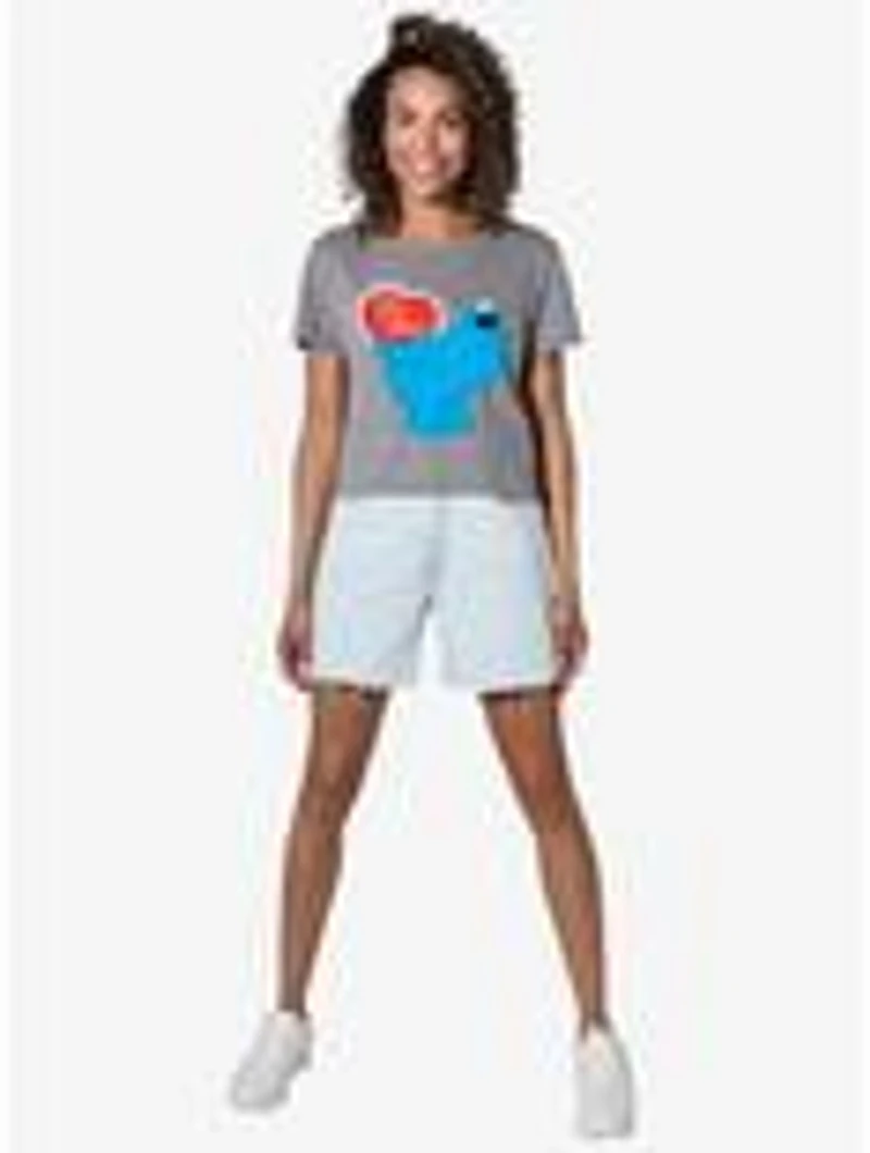 Sesame Street Be Mine With Cookie Monster Women's Crop Top T-Shirt