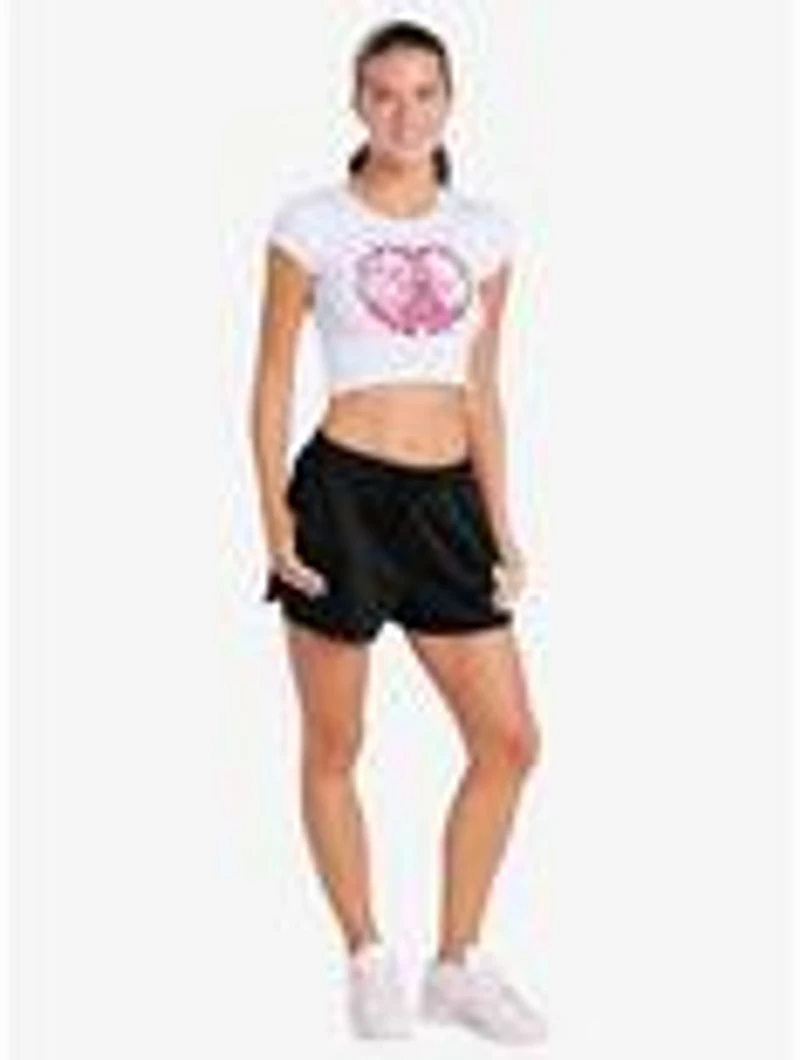Adventure Time My Valentine Cap Sleeve Baby Rib Women's Crop Top