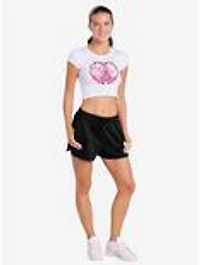 Adventure Time My Valentine Cap Sleeve Baby Rib Women's Crop Top