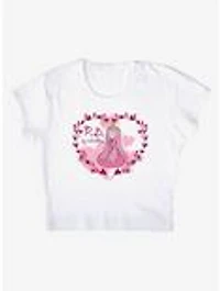 Adventure Time My Valentine Cap Sleeve Baby Rib Women's Crop Top