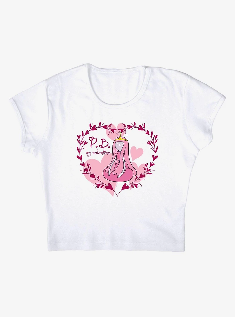 Adventure Time My Valentine Cap Sleeve Baby Rib Women's Crop Top