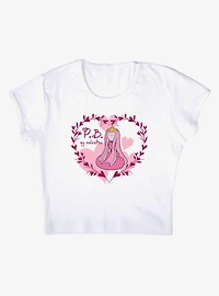 Adventure Time My Valentine Cap Sleeve Baby Rib Women's Crop Top