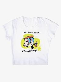 Dexter's Laboratory We Have Such Chemistry Cap Sleeve Baby Rib Women's Crop Top