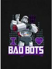 Transformers Megatron I Love Bad Bots Cap Sleeve Baby Rib Women's Crop Top