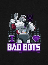 Transformers Megatron I Love Bad Bots Cap Sleeve Baby Rib Women's Crop Top