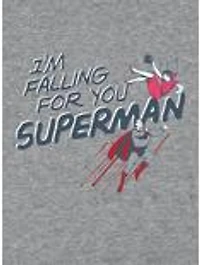 DC Comics Superman Falling For You Cap Sleeve Baby Rib Women's Crop Top