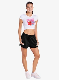 Sesame Street Sweeties Elmo and Abby Cap Sleeve Baby Rib Women's Crop Top