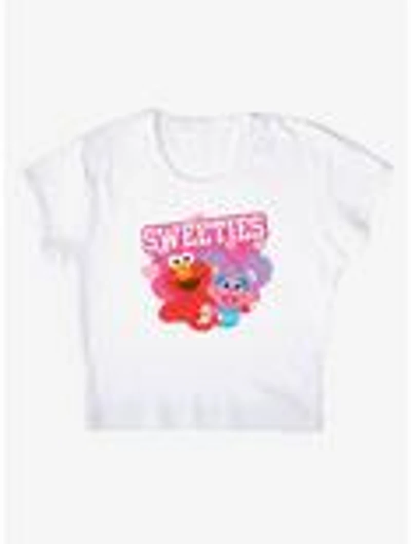 Sesame Street Sweeties Elmo and Abby Cap Sleeve Baby Rib Women's Crop Top